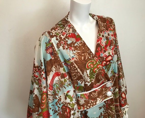 1970's 'Tyrone' nylon kaftan in an Asian print - image 7