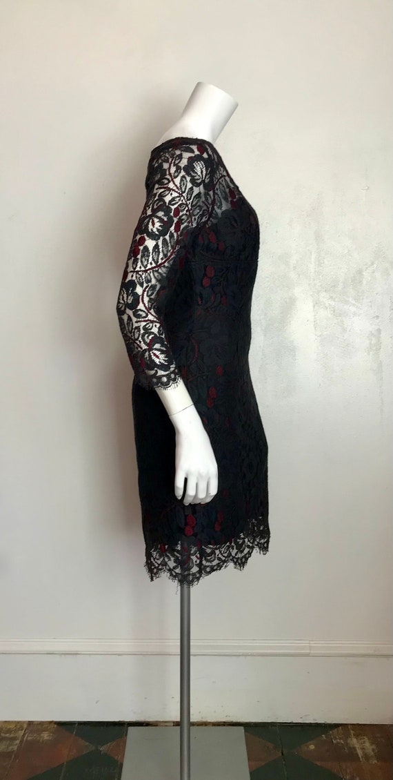 1990's Anna Sui black lace dress/size 10 - image 4