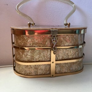 1950's Stylecraft metal, plastic and vinyl box purse