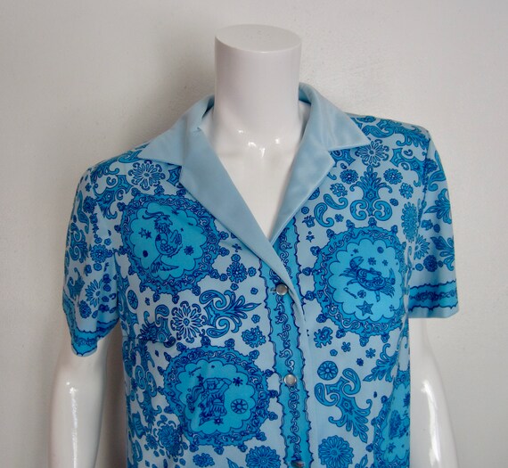 1970's Serbin of Florida zodiac print dress/size 1
