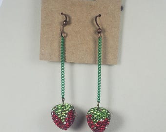 Strawberry drop earrings