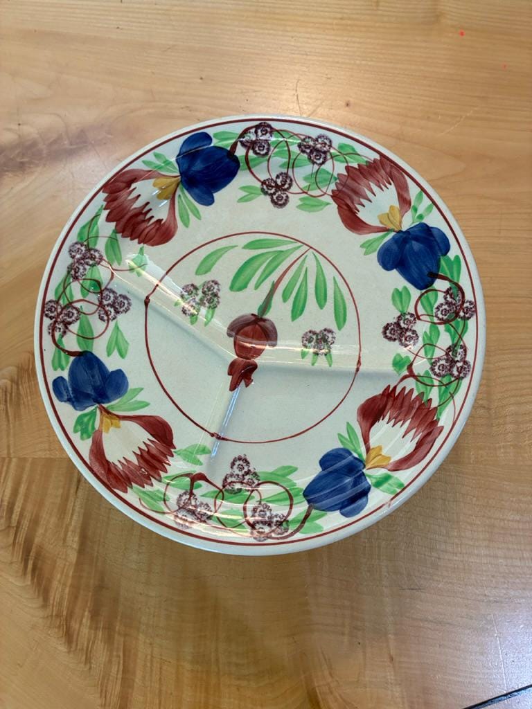 Set of 5 Vintage Petrus Regout Divided Plates, Hand-painted Floral