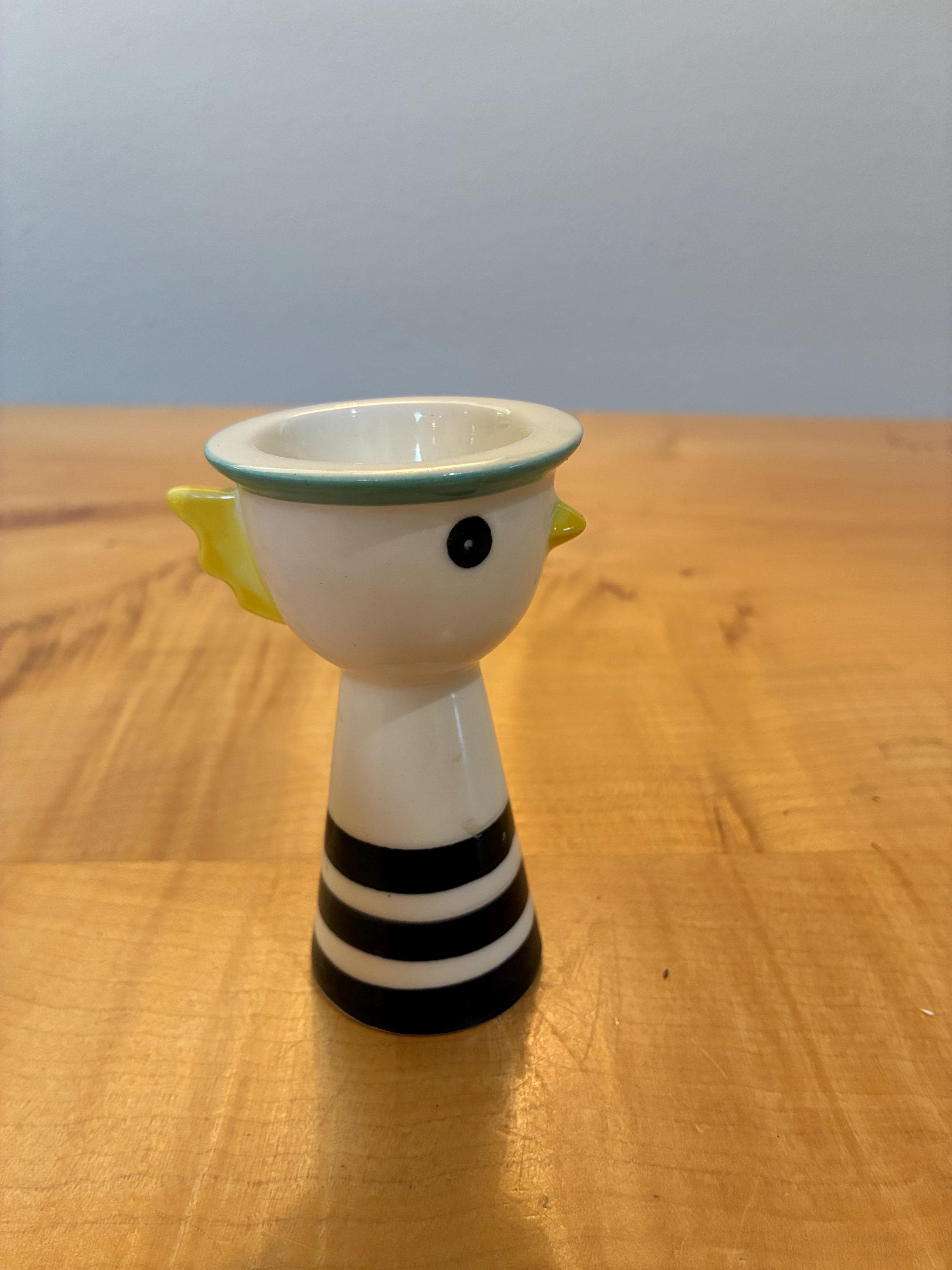 Vintage 1980er IKEA Memphis Style Hühner Eierbecher - Seltene Post Moderne Keramik