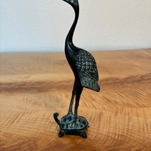 Crane on Turtle Sculpture - Etsy