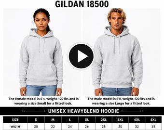 Gildan 18500 Size Guide Video | Unisex Heavy Blend Hoodie Sizing Chart