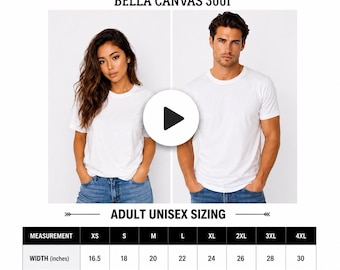 Bella Canvas 3001 T-Shirt Sizing Video Guide (Digital Download)