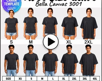 Bella Canvas 3001 Size Guide Video | T-Shirt Sizing Chart (Digital Download)