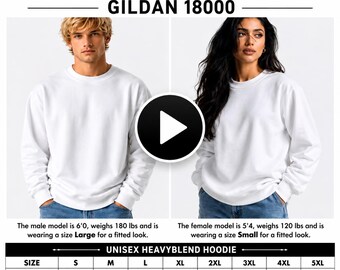 Gildan 18000 Crewneck Sweatshirt Size Guide (Video)