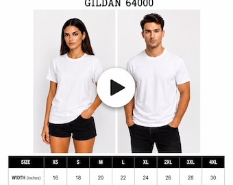 Gildan 64000 Video Size Guide | T Shirt Sizing Video | Male Female Fit Reference | Digital Download