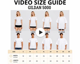 Gildan 5000 T-Shirt Size Guide Video (Digital Download)