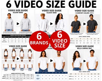 Video Size Guides Bundle – Gildan, Bella Canvas, Comfort Colors POD Apparel