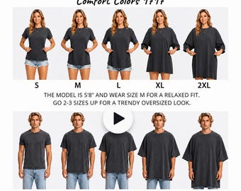 Comfort Colors 1717 Sizing Guide Video | T-Shirt Fit Chart (Digital Download)