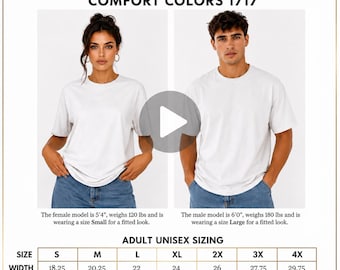Comfort Colors 1717 Sizing Chart | Unisex Fit Video Guide (Digital Download)