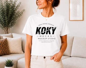 Bella Canvas 3001 Mockup, Real Model TShirt PNG (Digital Download)