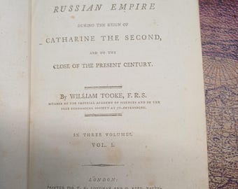 1799 Gezicht op het Russische rijk | William Tooke | Catharina de Grote | Deel I | Opvouwbare kaart aanwezig | Eerste editie
