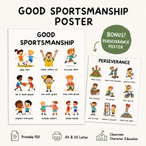 Good Sportsmanship Poster for Kids | Character Education, SEL Classroom Decor (Printable PDF)