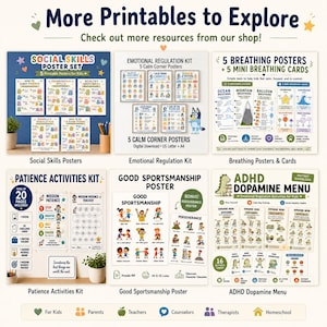 Emotional Regulation Kit Poster Bundle | Calm Corner Printables | adhd support | Feelings Chart (Digital Download) image 6