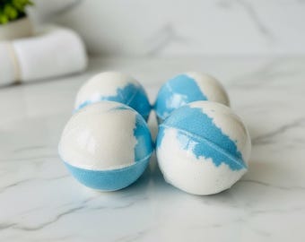 Marble & Mist Bath Bomb, 5 oz Ocean Scented Spa Bath Bomb, Luxury Self Care Gift, Jasmine Amber Musk Bath Fizzy