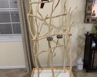 Bird Stand - Hand - Custom - Made - Medium - Parrot Play Gym - Bird Structure - African grey - Macaw - Cockatiel - Conure
