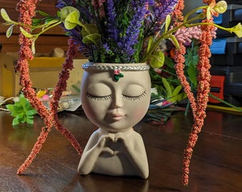 Blooming Head Vase "Medusa" • Copper bug • Weighted Desk Decor | Cute Home Decor | Handmade Decorative Vase | Unique Gift Idea