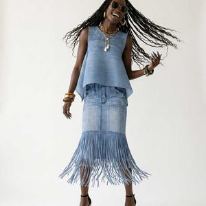 two toned denim dress Zara Two Tone Denim Mini Dress by Zara