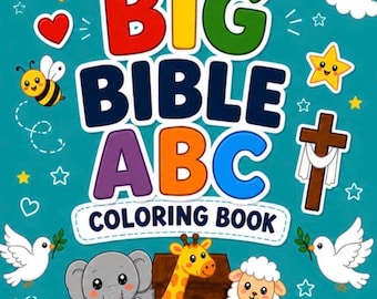 Bibelns ABC-målarbok – Alfabetssidor med tro för småbarn (2–5 år) (digital nedladdning)