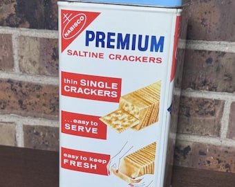Vintage Nabisco Premium Saltine Crackers tin from 1969