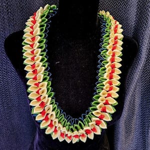 Orchid Hawaiian ribbon lei,graduation lei,anniversary lei,wedding lei,birthday lei,haku,ribbon lei,Hawaiian lei,Special Occasion,flat lei