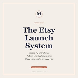 Pakket met AI-prompts voor Etsy-verkopers | SEO, listings, marketing, service (pdf-download)