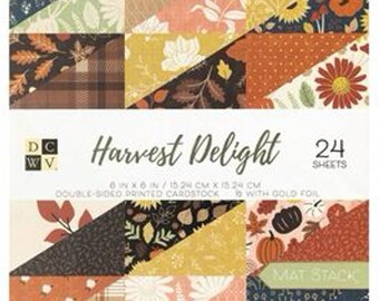 Harvest Delight 24 Sheet 6"x6" Printed Cardstock Stack!