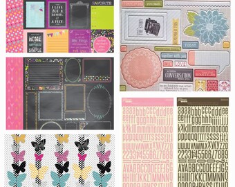 Kit para álbum de recortes y diario creativo: Tablero de aglomerado Teresa Collins, pegatinas Jillibean
