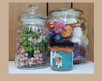 Assorted Flower Grab Bag: Paper & Sola Wood, Scrapbooking Supply