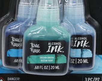Blue Alcohol Ink Set: Mixed Media, Ceramic & Glass Art