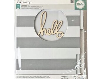 Album Grey Striped, Heidi Swapp 10 Piece Cinch,  Fabric Design File Kit,