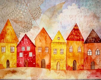 Jordfärger och orangea färger Collageark | Junk Journal Ephemera (digital nedladdning)
