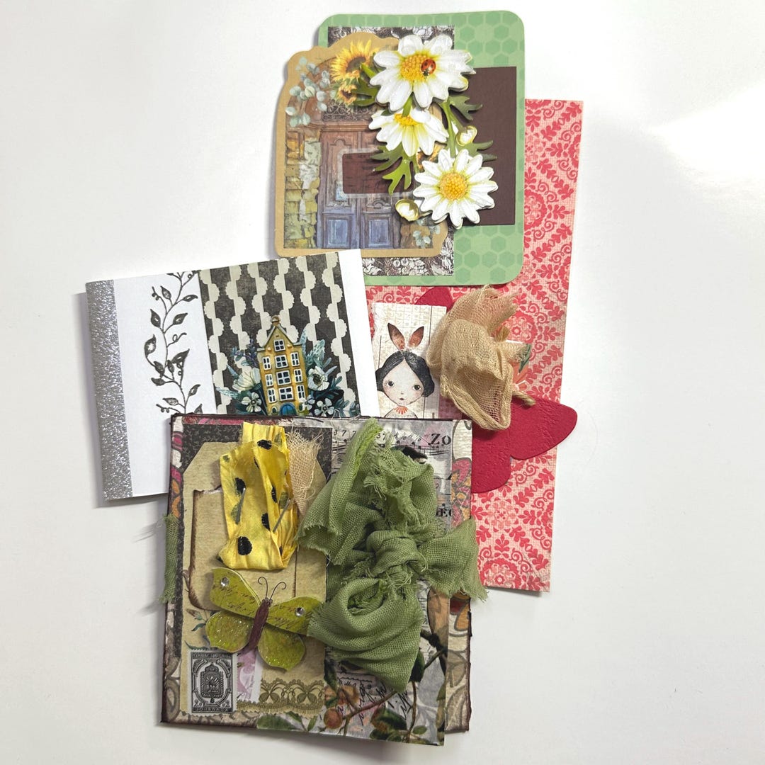 Handmade Junk Journal Ephemera Set With Vintage Style Layered Tags and ...