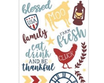 Farmhouse Foam Stamp Set: Rustic Barn Theme, 16 Piece