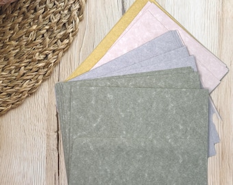 Pastel A2 Envelopes, Parchment Paper Stationery, Set of 20