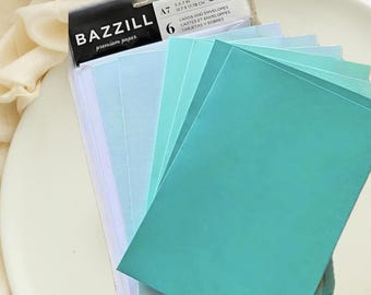 Aqua Blank Card Set – A7 Premium Bazzill Paper, 6 Pack