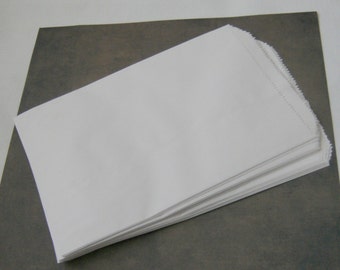 White Paper Bags Flat 6 1⁄4 x 9 1⁄4 inches - 50 pack