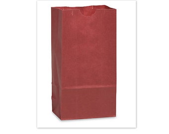 Lunch Bags, Red Bags,Paper Lunch  Large Size    6 x 4 x 11 inches Set of 10