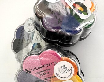 Momenta 3 Pack Ink Pad Bundle, Rainbow, Pastel, Blue, Scrapbooking