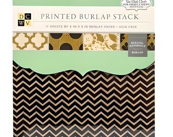Burlap Paper Pad Bundle – Rustic Chevron, Vintage Lace Scrapbooking Crafts