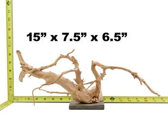 Aquarium SpiderWood Driftwood Mounted Slate Fish Sinking Large Medium Natural Branch Root Home Decor WYSIWYG : 15" x 7.5" x 6.5"