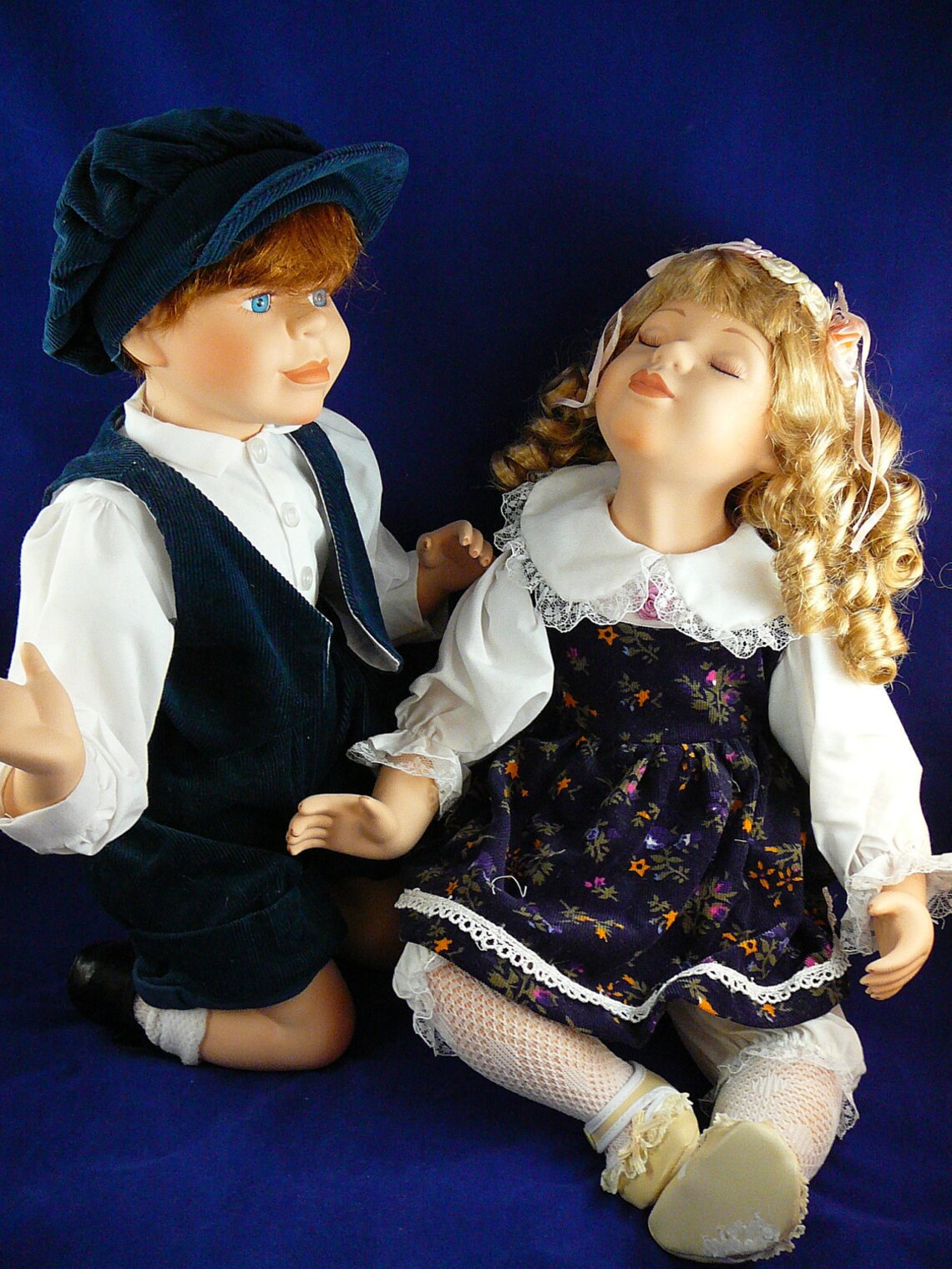 Porcelain Collectable Kiss Me Dolls Set Etsy