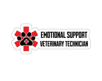 Emotional Support Veterinary Technician - Kiss-Cut Stickers Vet Tech, veterinary, veterinary technician, vet tech week