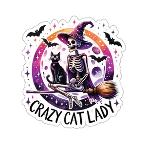 Crazy Cat Lady - Kiss-Cut Stickers Halloween