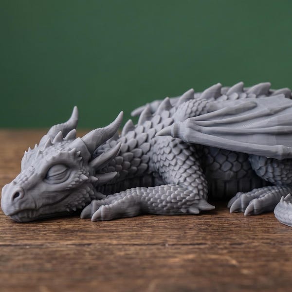 The Slumbering Dungeon Dragons-Serie: #1 Digitale STL-Datei | Fantasy Dragons, 3D-Drachen-Datei, STL für den 3D-Druck, unterstützt alle 3D-Drucker