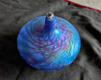Roger Vines Blown Glass Oil Lamps utilizing Mt.Saint Helen Ash. Vines Studio Volcanic Ash Art Glass