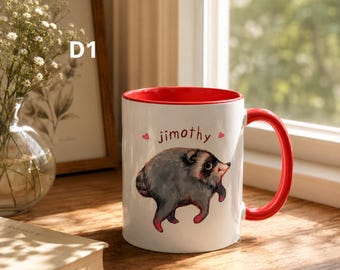 Funny Raccoon Coffee Mug Cute Woodland Animal Mug Cottagecore Gift Vintage Forest Cup Cozy Nature Mug 11oz & 15oz